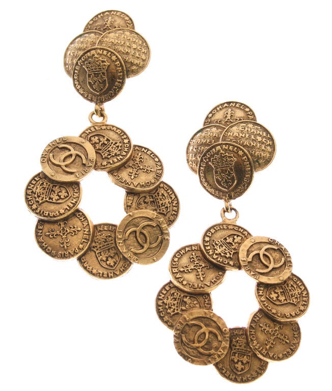 Women's Chanel Coin Earrings