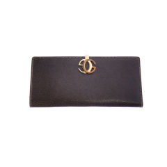 Vintage Gucci Leather Wallet with Enamelled Logo Closure