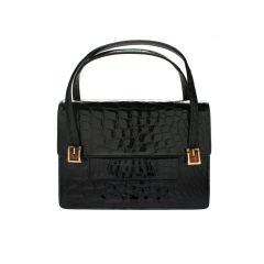 Saks Fifth Avenue Alligator Bag with Lucite Accents