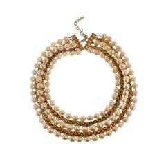 CHANEL Pearl and Chain Multi Strand Necklace