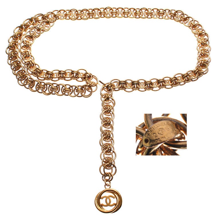 Brown Substantial CHANEL Gilt  Belt