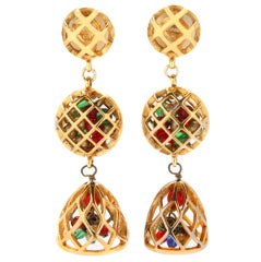 Fun and Fabulous CHANEL Drop Earrings with Poured Glass Balls