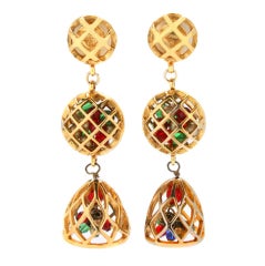 Fun and Fabulous CHANEL Drop Earrings with Poured Glass Balls