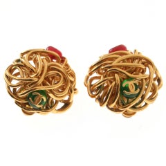 Vintage CHANEL Sculptural Gilt Wire Earrings
