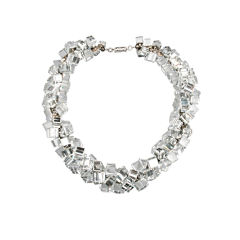 Fabulous Mirrored and Faceted French Cut Glass Necklace