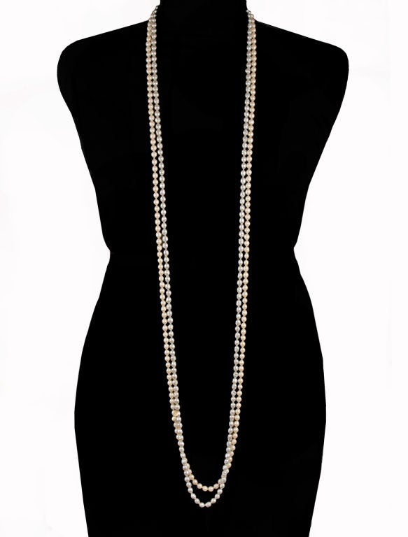 Women's Pair of CHANEL Opera Length Pearls Necklaces
