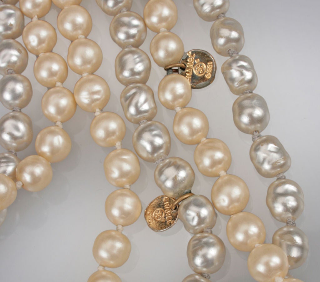 Pair of CHANEL Opera Length Pearls Necklaces 1