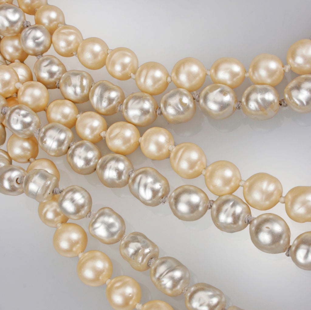 Pair of CHANEL Opera Length Pearls Necklaces 2