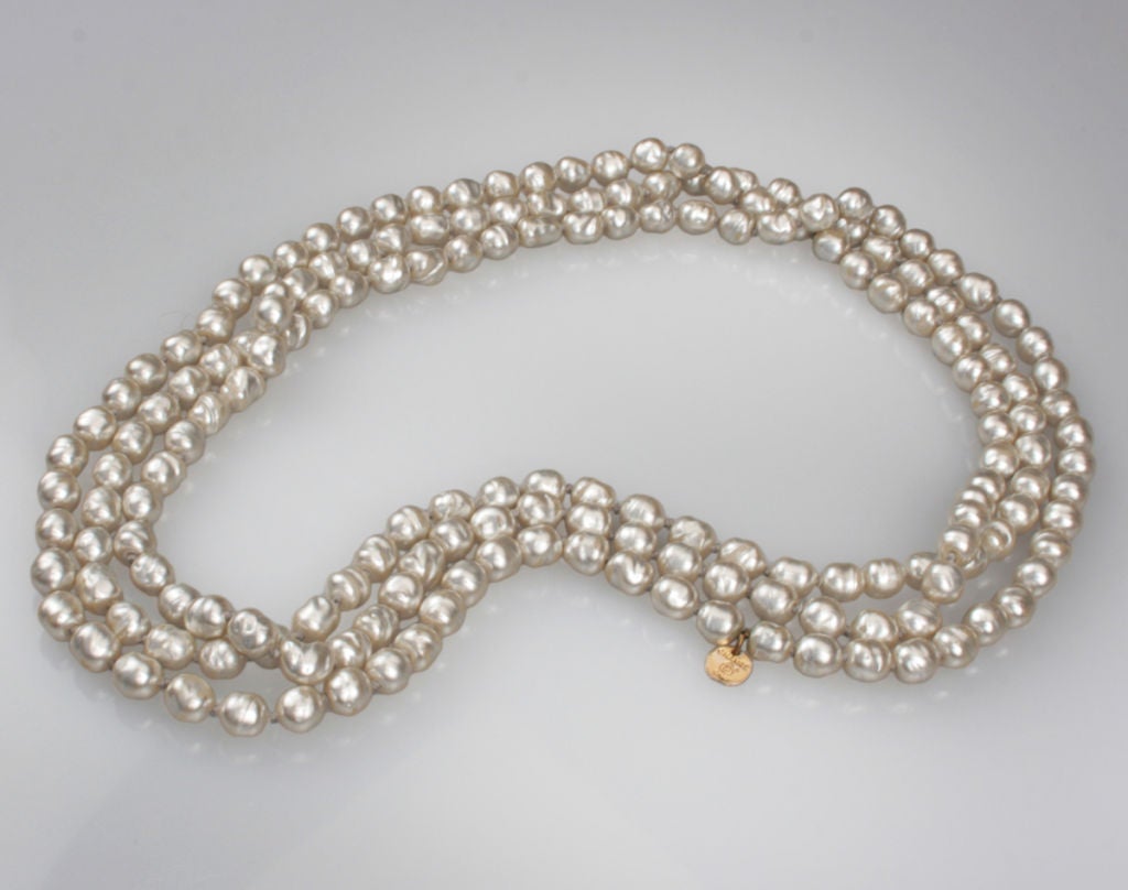 Pair of CHANEL Opera Length Pearls Necklaces 3