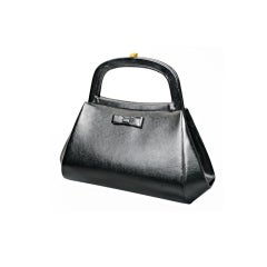 Elegant Black Vintage Ladies Handbag with Bow