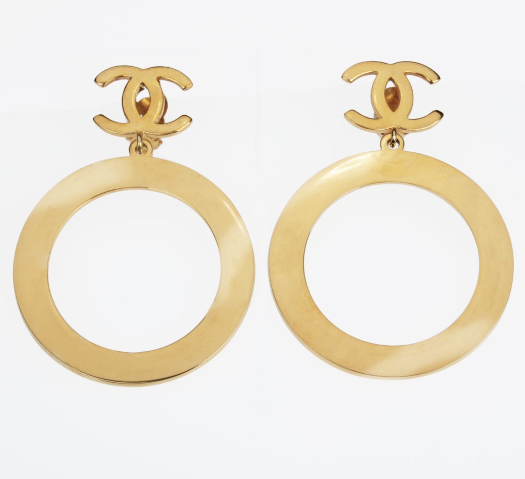 These are wonderfully large CHANEL hoop earrings.