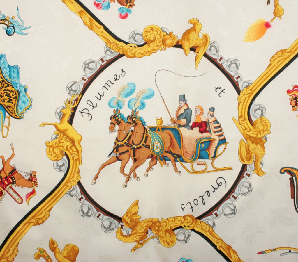 Women's HERMES Holiday Silk Scarf - Plumes et Grelots