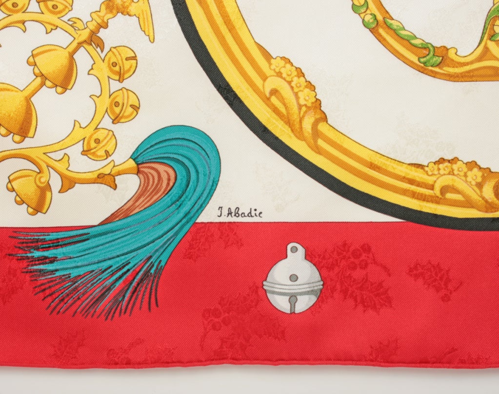 HERMES Holiday Silk Scarf - Plumes et Grelots 1