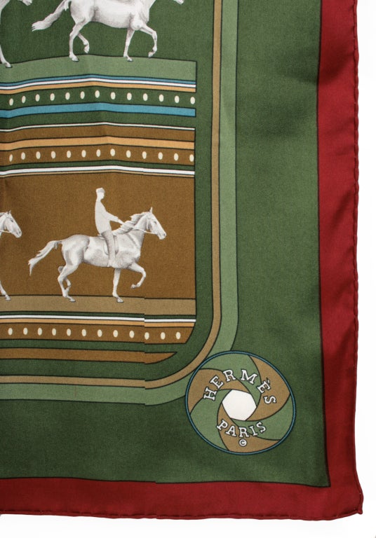 Brown Hermes Sequences Silk Scarf