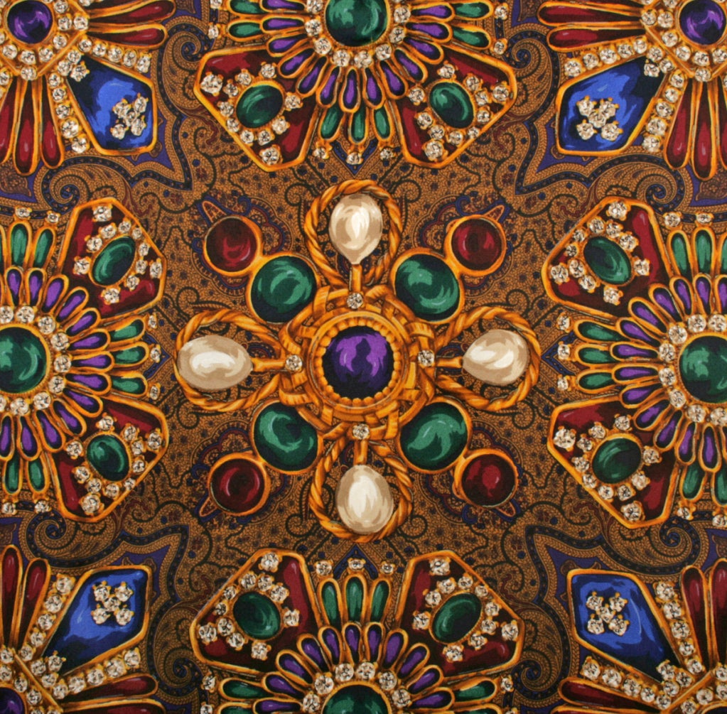 Women's CHANEL Scarf of Jeweled Brooches in Jewel Tones