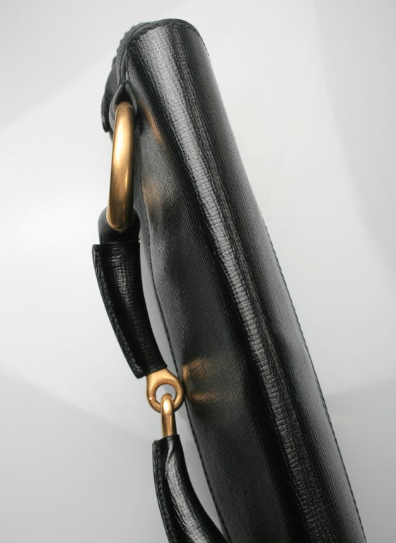 Iconic Gucci Black Leather Modified Horsebit  Clutch or Handbag 1