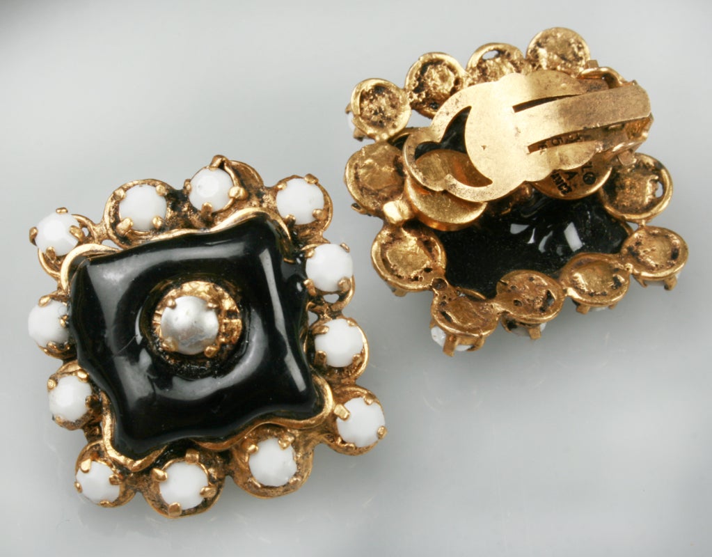 These are great looking earrings and are marked Chanel 95 Made In France