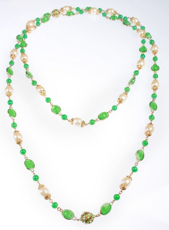Women's CHANEL Glass and Pearl Necklace