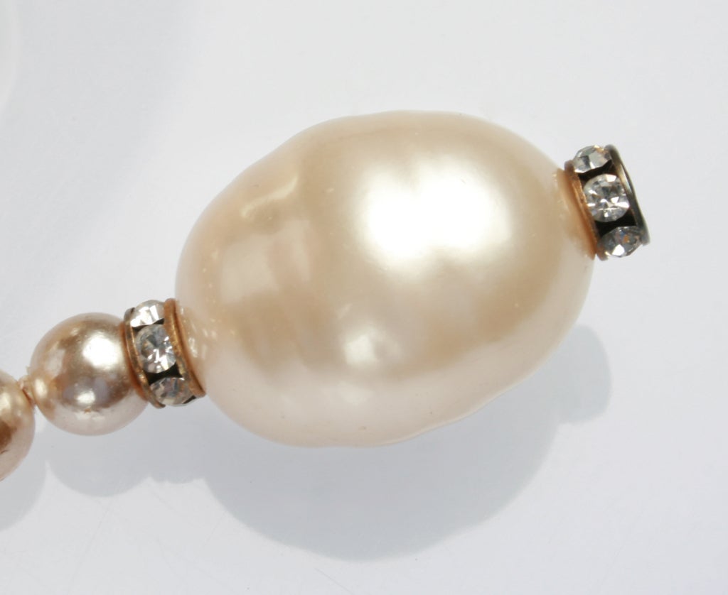 Women's CHANEL Multi Strand Pearl  Dangly Earrings