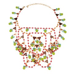 Christian Dior Poured Glass Jewelled Necklace
