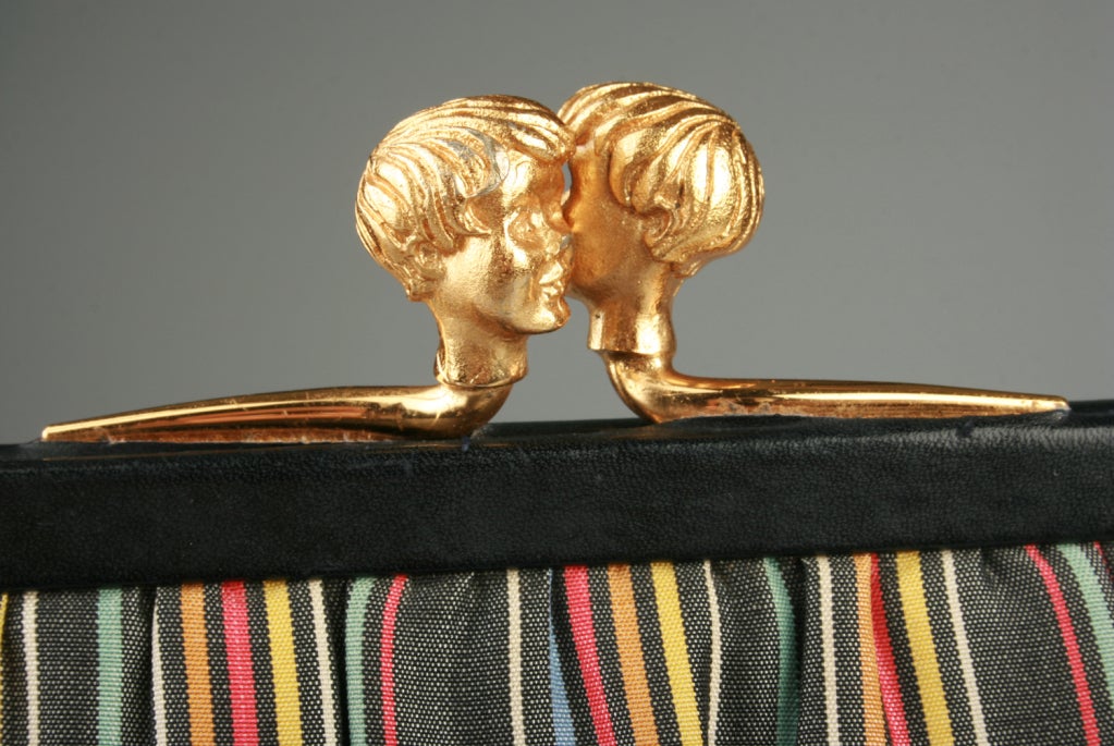 Coblentz Saks Fifth Avenue Vintage Silk Bg with Kissing Clasp