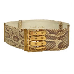 Exceptional Wide Python Belt by Judith Leiber