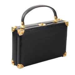 Vintage Judith Lieber Lizard "Briefcase"  Handbag Great Hardware