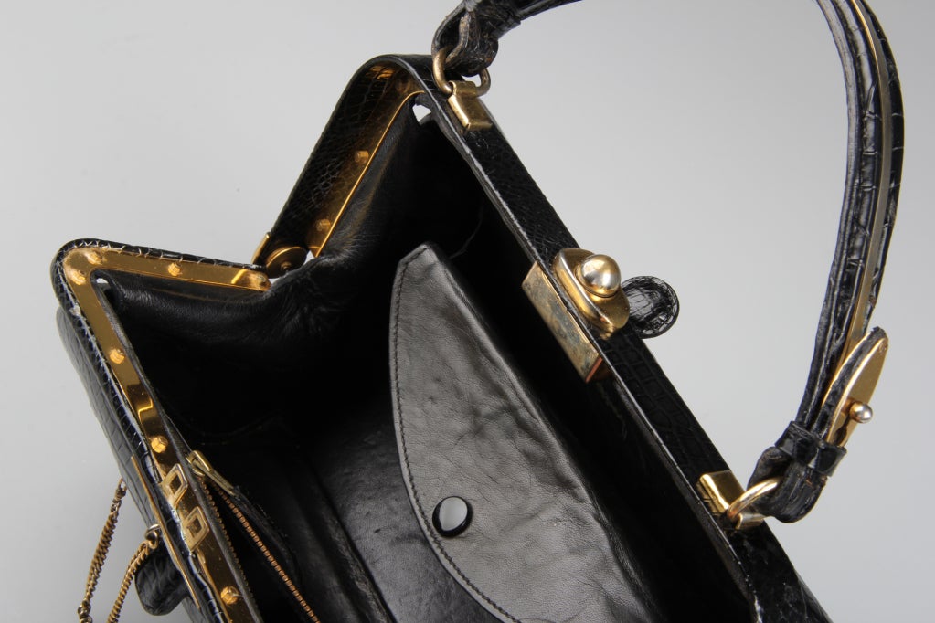 Vintage Surrealist Fernande Desgrandes Handbag with Pocket Watch 2
