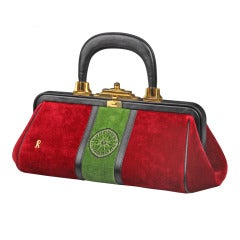 Vintage Iconic Roberto Di Camerino Velour Handbag