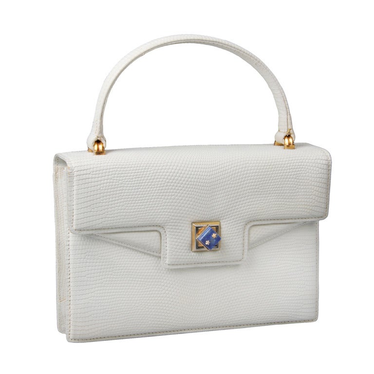 Chic Custom White Gucci Reptile Handbag