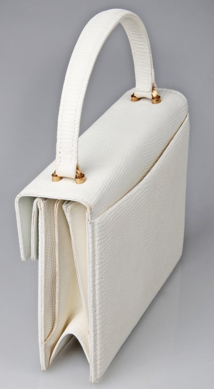 Chic Custom White Gucci Reptile Handbag 1