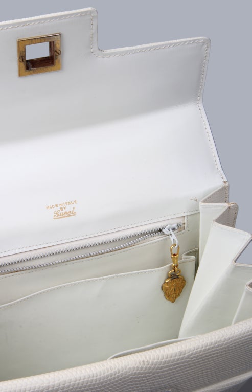 Chic Custom White Gucci Reptile Handbag 3