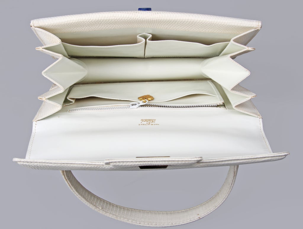 Chic Custom White Gucci Reptile Handbag 5