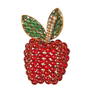 Rare and Early Iradj Moini Apple Brooch