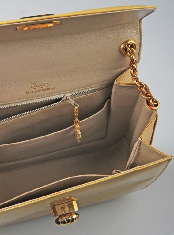 Custom Gucci Patent Leather Handbag / Clutch with Tigers Eye 1