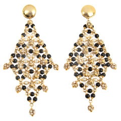 Large CHANEL Beaded Earrings at 1stDibs