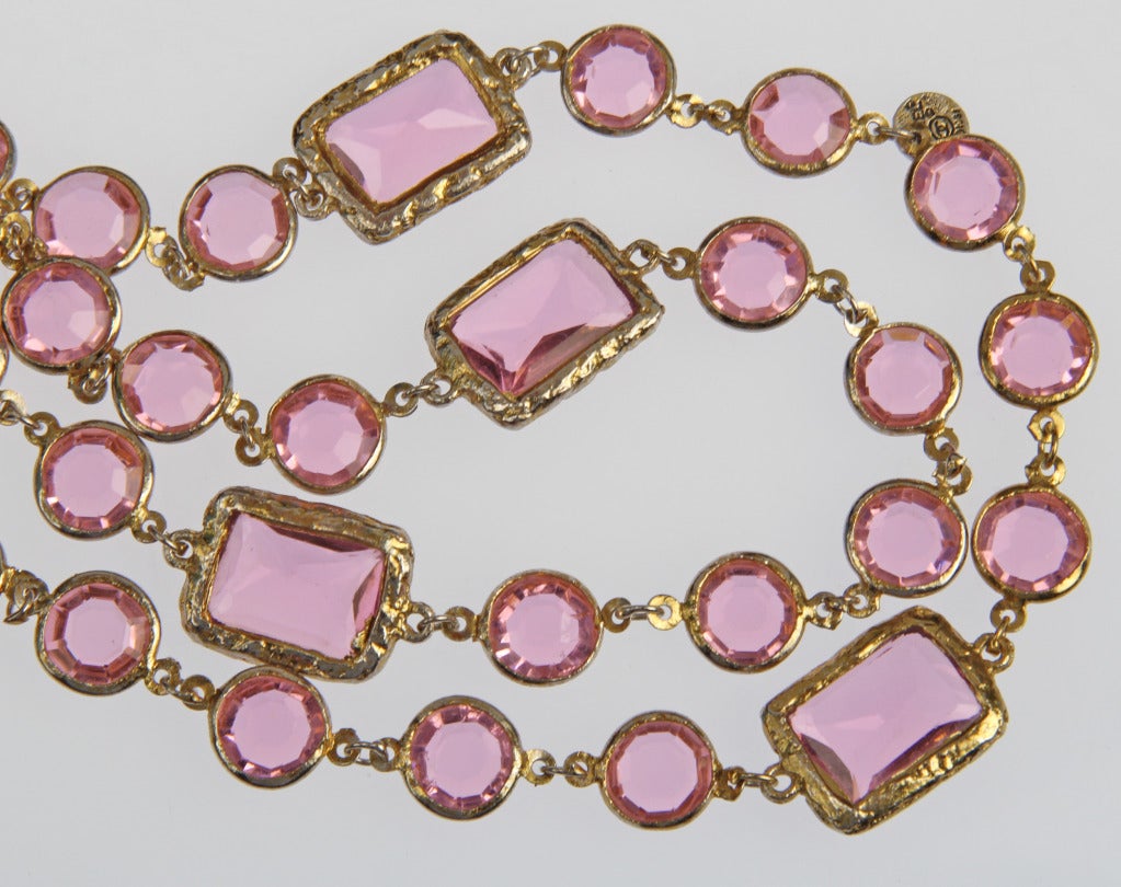 Pink Chanel Chiclet Necklace 1