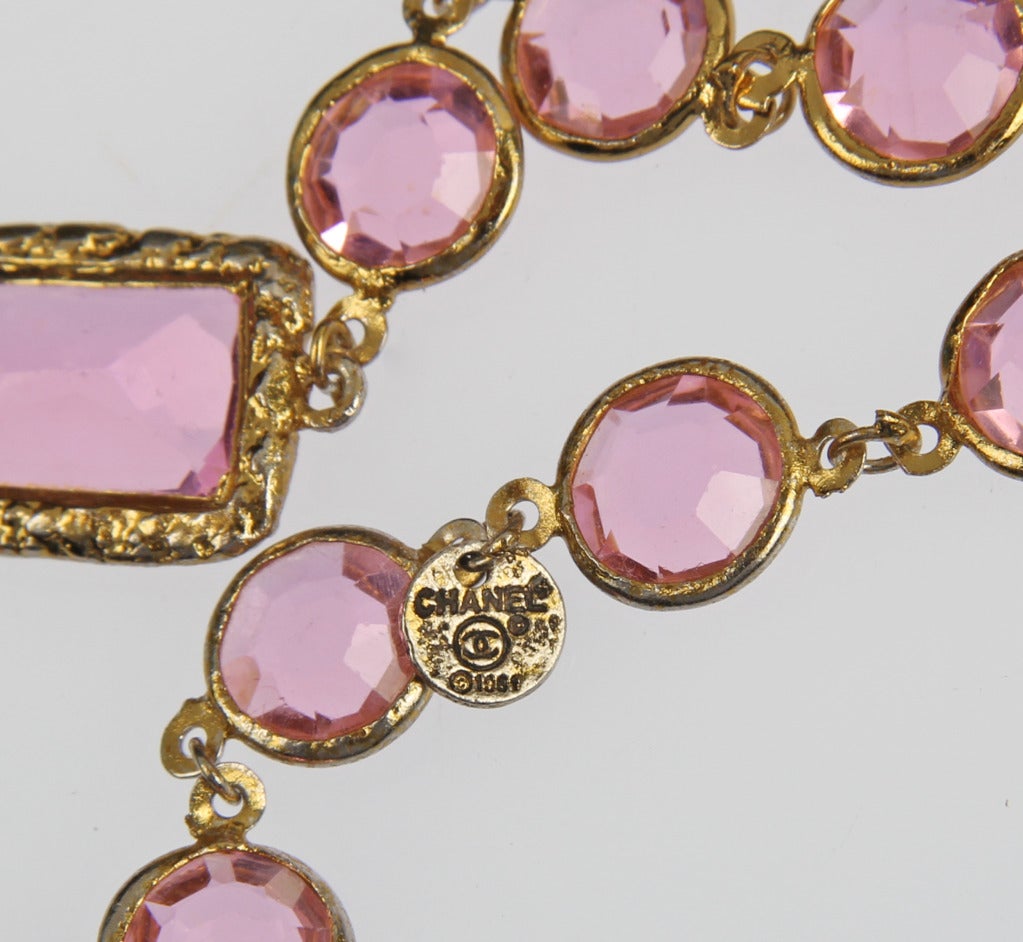 Pink Chanel Chiclet Necklace 2