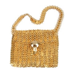 Vintage Paco Rabanne Paris  "Gold "Aluminum  Shoulder Bag