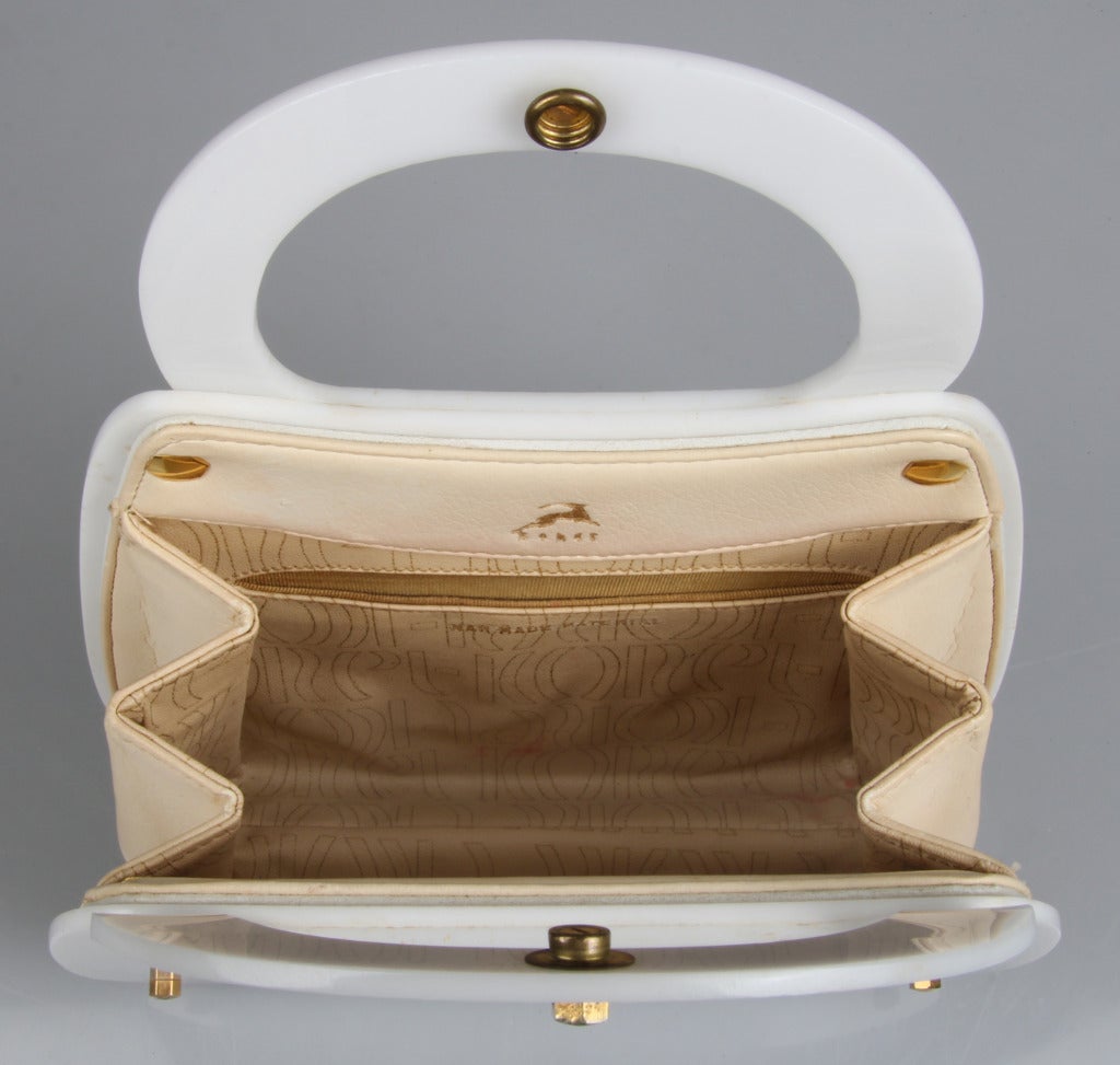 Women's Vintage White Lucite Handbag by Koret