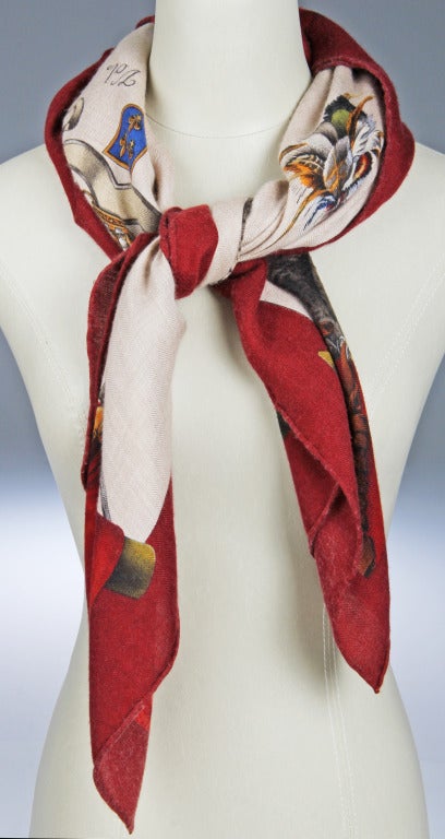 Women's HERMES Falconry Cashmere  Scarf 
