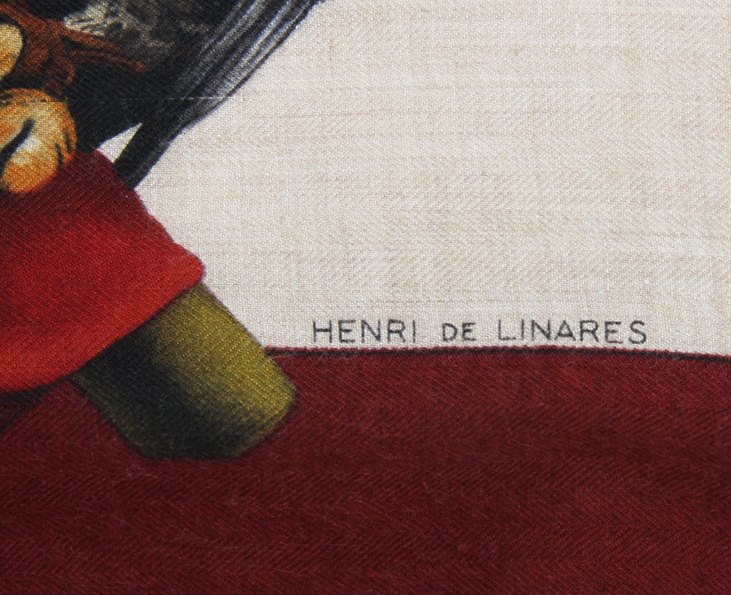 HERMES Falconry Cashmere  Scarf 