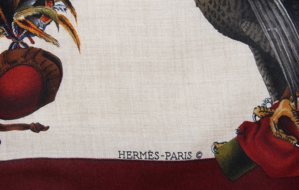 HERMES Falconry Cashmere  Scarf 