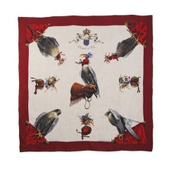 HERMES Falconry Cashmere  Scarf "Chasse A Vols"