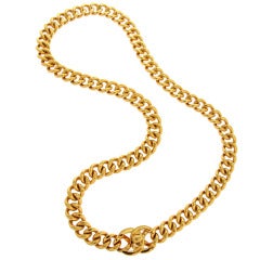 CHANEL Thick Link Gold Toned Link Belt - Necklace