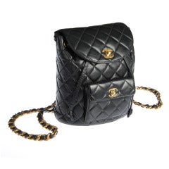 Vintage CHANEL Quilted Leather Lambskin  Backpack