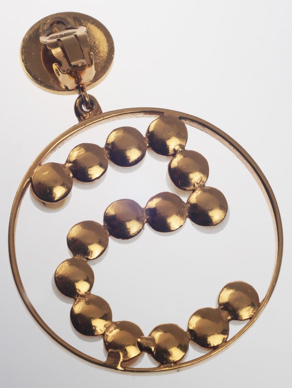 Unusual CHANEL Number 5 Earrings with Pearls