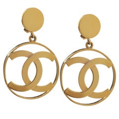 Large CHANEL Logo Hoop Earrings