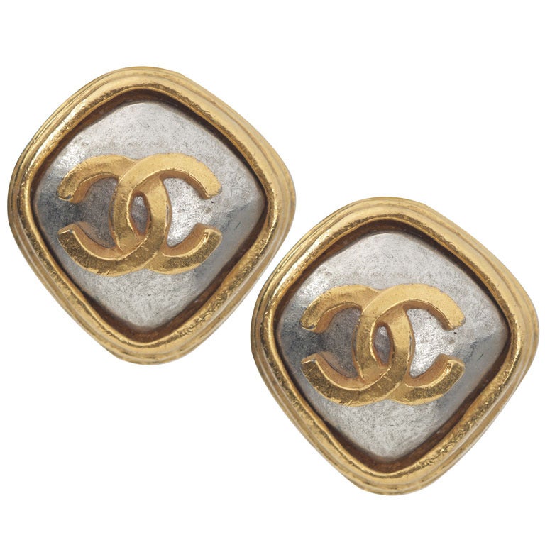 CHANEL "Silver and Gold" Earrings