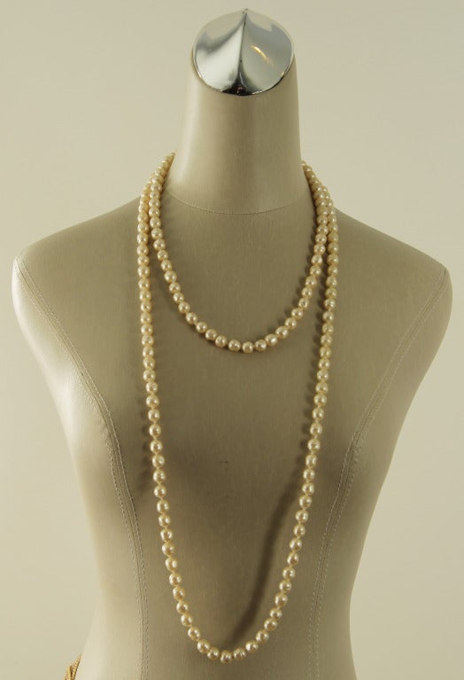 CHANEL Extra Long Pearl Necklace 1